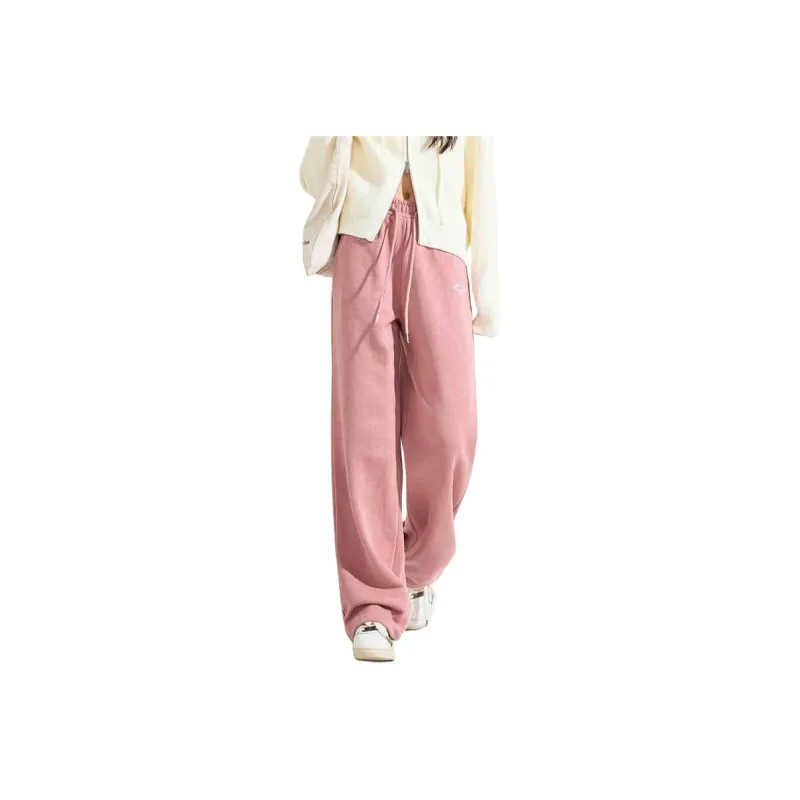 Tonlion Casual Pants Women's Leather Pink-0