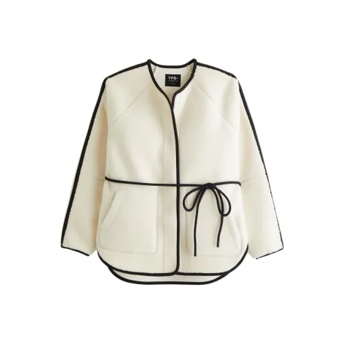 Abercrombie＆Fitch Velvet-feel Coat Women's Cream