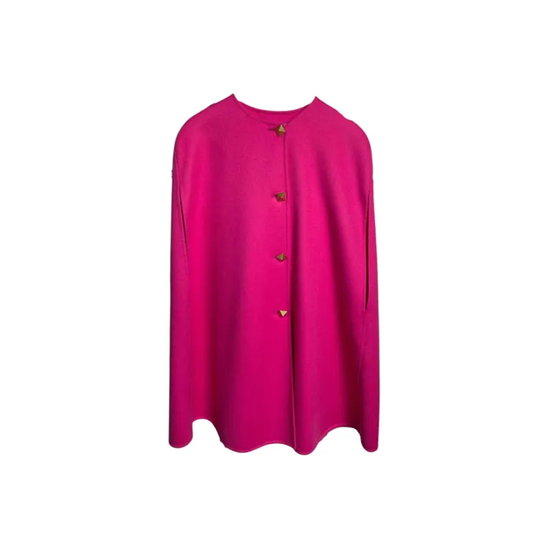 Valentino 20 Fall Winter Collection Cloak Women's Rose Red-0