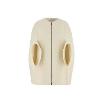 MaxMara Placido Zip Up Crewneck Short Sleeved Coat