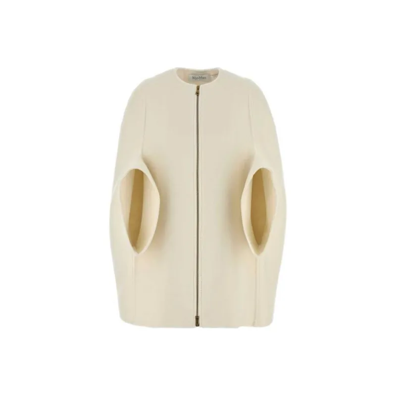 MaxMara Placido Zip Up Crewneck Short Sleeved Coat-0