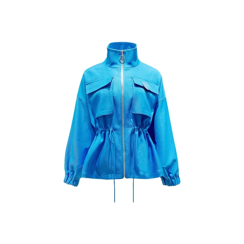 BBLLUUEE Trench Coat Women's Coral Blue-0