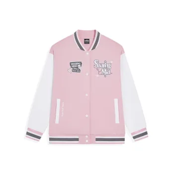XTEP Baseball Jacket Women's Magnolia Pink/Pearl White