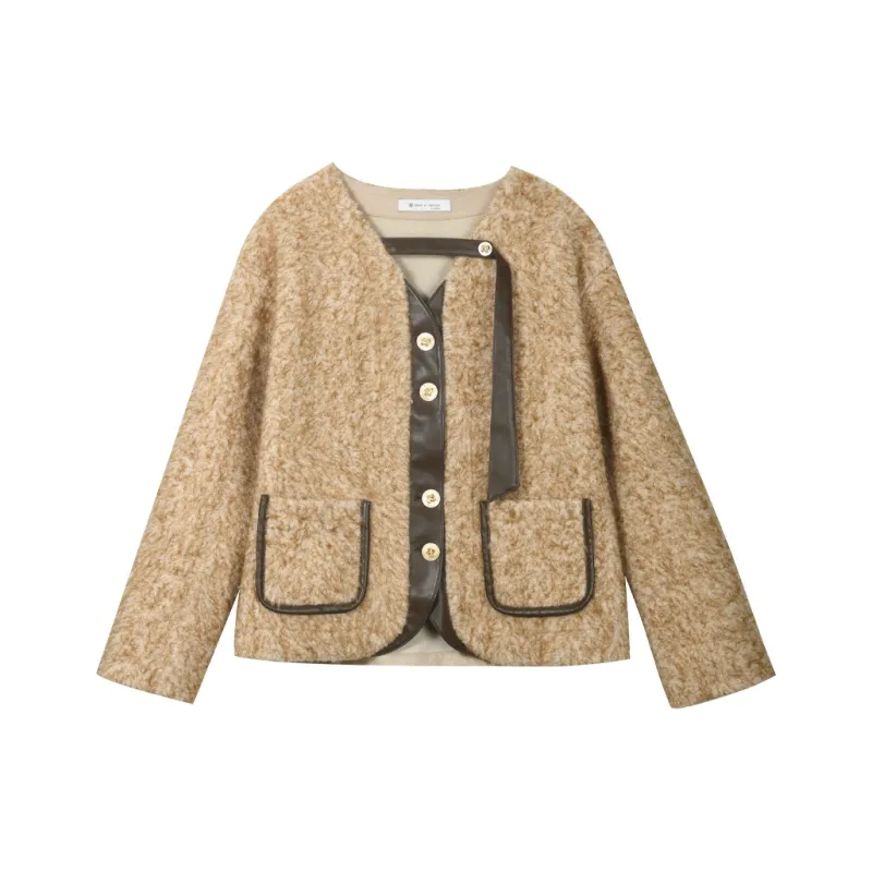 MISHOW Velvet feel Coat Women's Cocoa Yellow-0