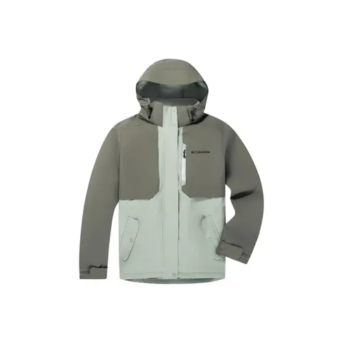 Columbia Outdoor Hiking Waterproof And Breathable Windbreaker Jacket Women's Light Green Gray