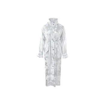 BESIONIA SS25 Trench Coat Women's Silver