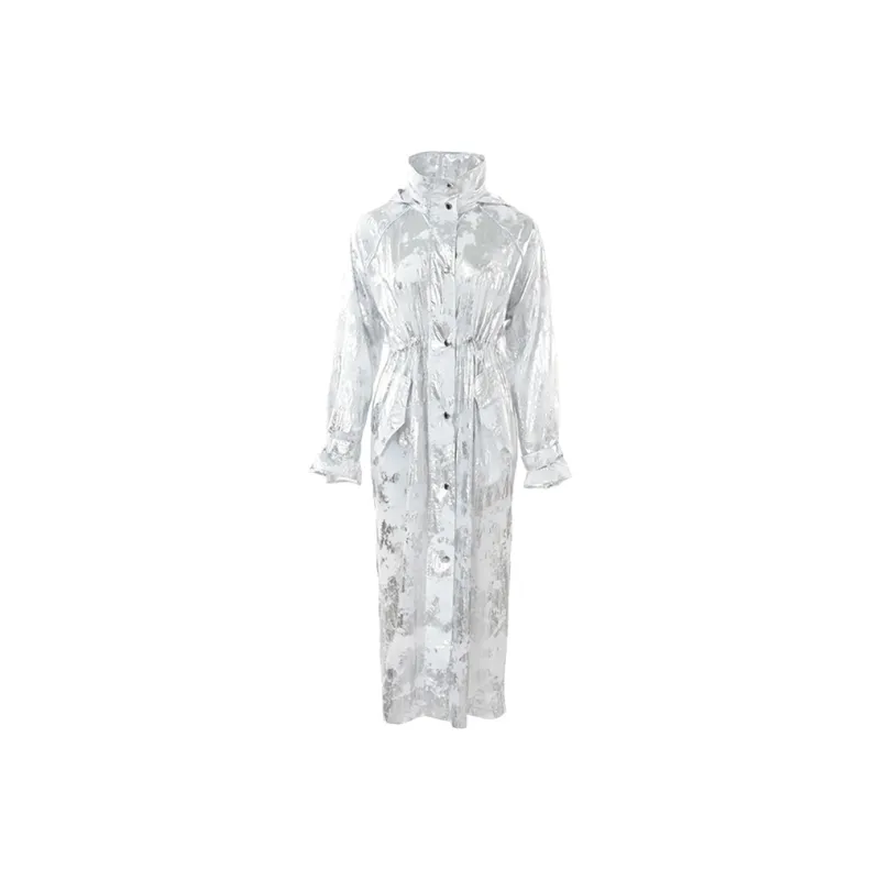 BESIONIA SS25 Trench Coat Women's Silver-0