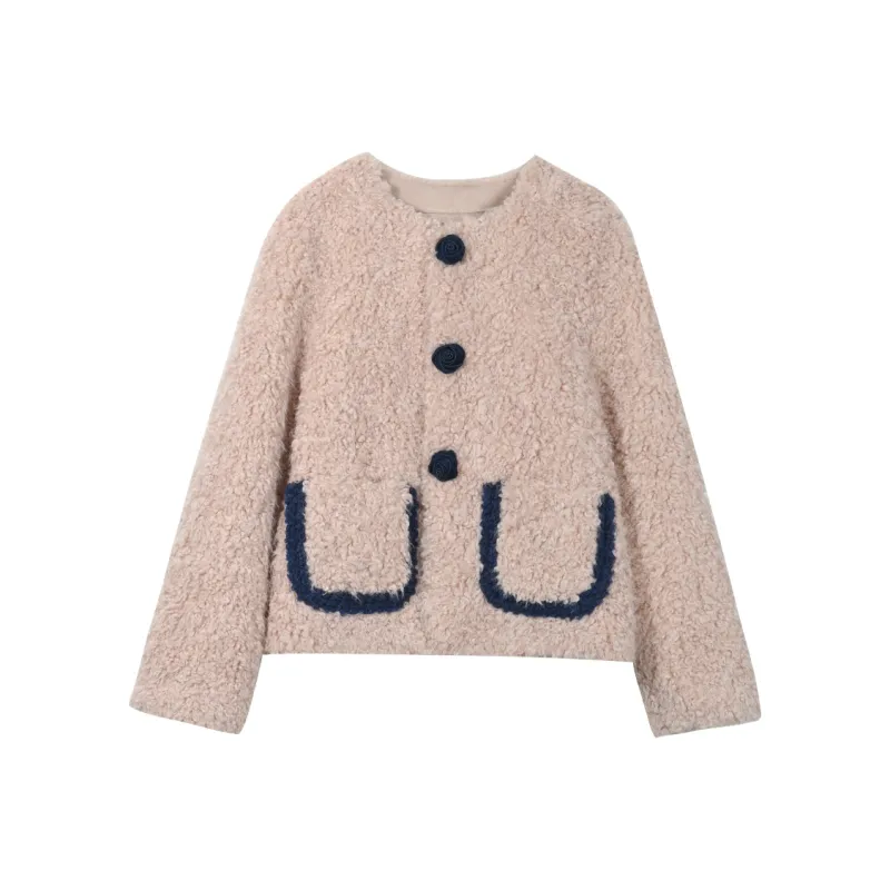 MISHOW Velvet-feel Coat Women's Chiffon Peach Pink-0