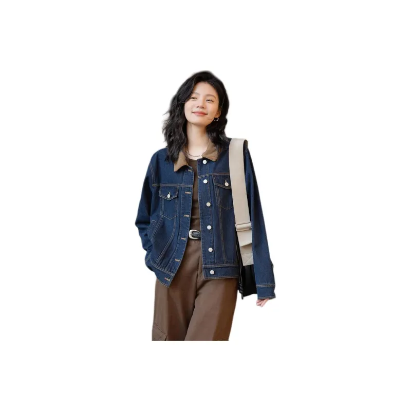 【dme】 Denim Jacket Women's Dark Denim Blue-0
