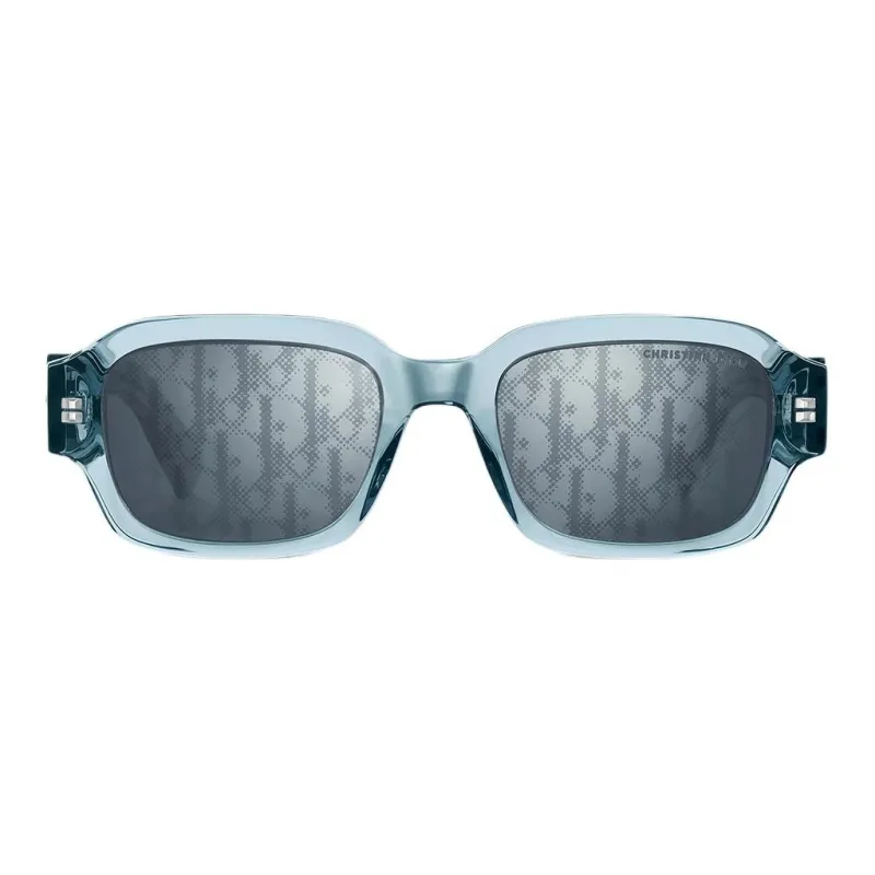 DIOR Acetate Metal Rectangular Sunglasses Unisex Blue-1