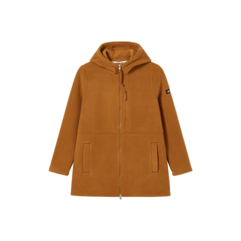 AIGLE Velvet feel Coat Women's Mocha Brown Yellow-0
