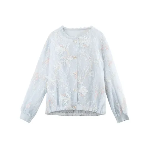 A Paradise For Awakening Cropped Coat Women's Blue