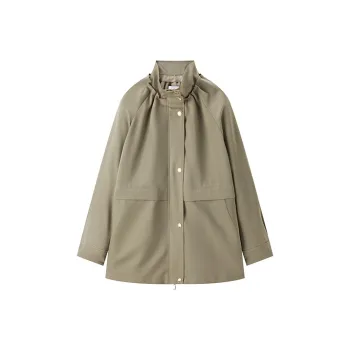 PEACEBIRD Trench Coats Women's Army Green