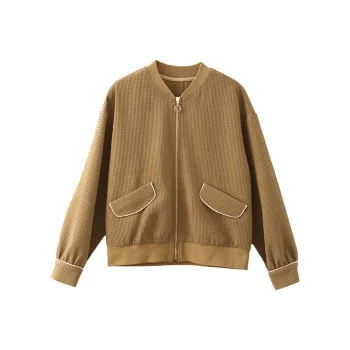 VIMLY Baseball Jacket Women's Mustard Yellow
