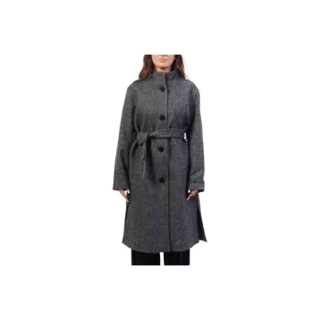 ARMANI EXCHANGE High Neck Tied Waist Buttoned Coat