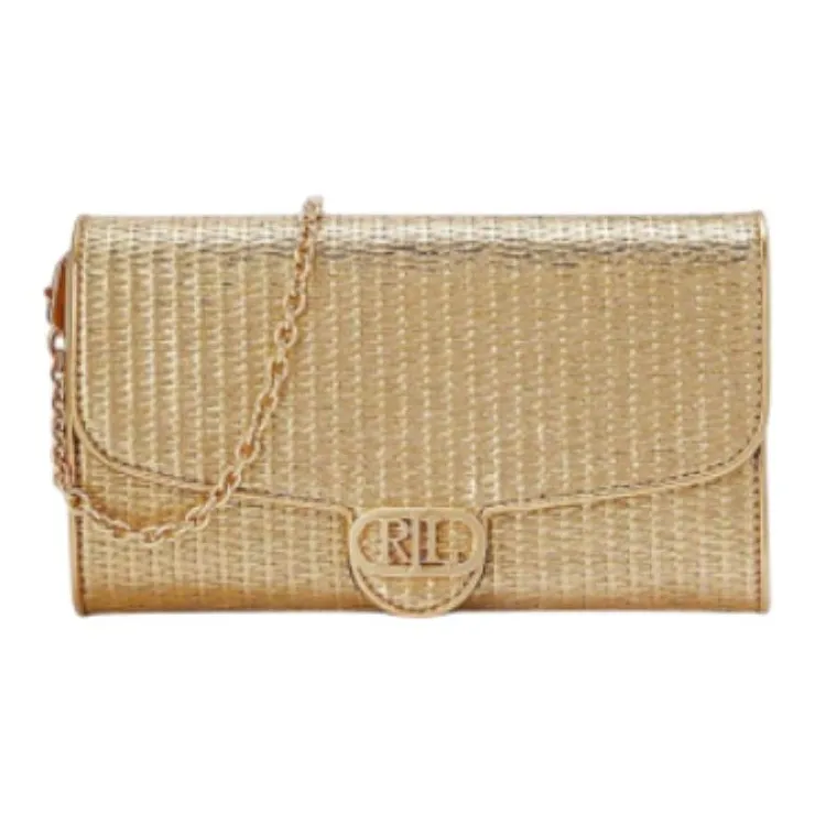 LAUREN RALPH LAUREN Leather Shoulder Bag Women's Gold-0