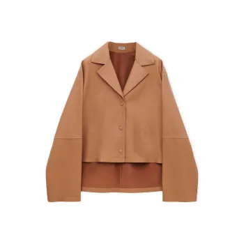 LOEWE FW24 Leather Jacket Women's Toffee Color