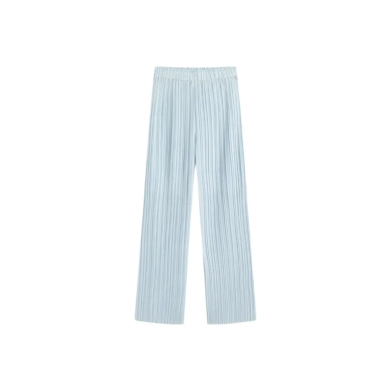Famanxuan Casual Pants Women's Soft Matte Blue-0