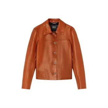 VERSACE Barocco Leather Blouson Jacket