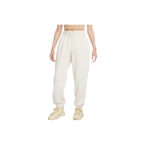Nike Women's Phoenix Fleece High Waisted Oversized Sweatpants Light Orewood Brown/Sail