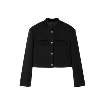 KING PRINCE x Pink Ers Velvet-feel Coat Women's Black