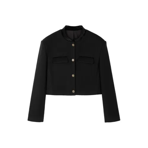 KING PRINCE x Pink Ers Velvet-feel Coat Women's Black