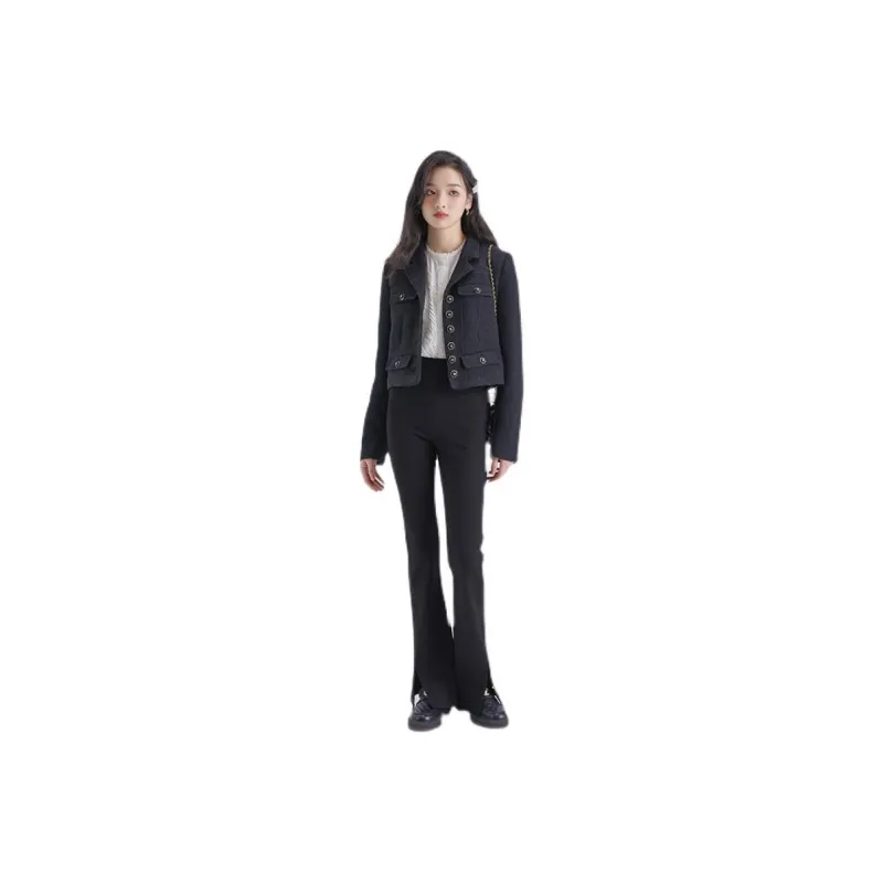 DEAR DEER PUFF Casual Pants Women's Black-0