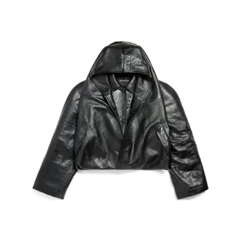 Balenciaga Leather Jacket Women's Black