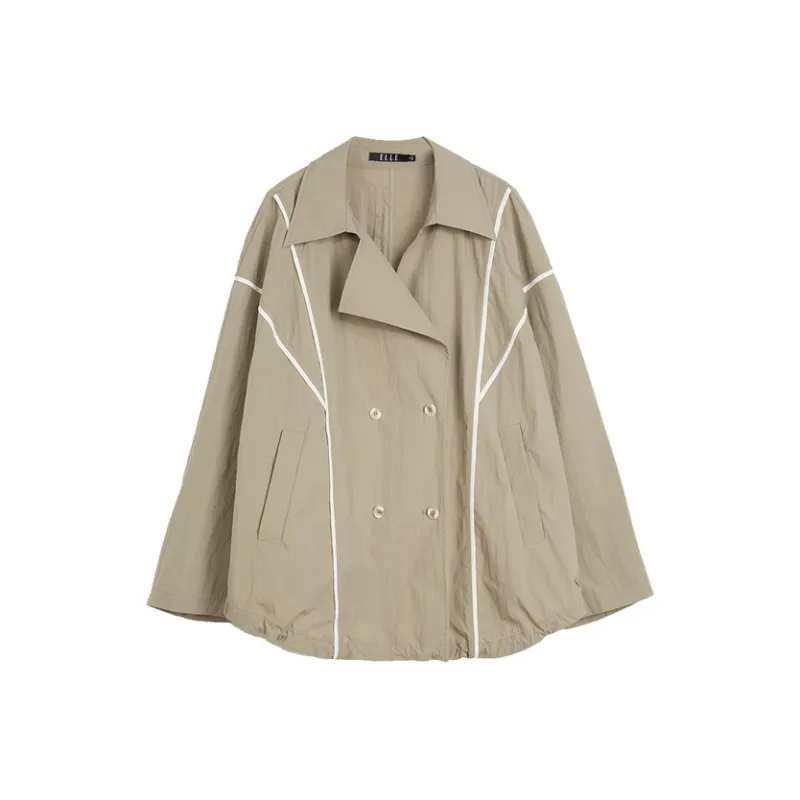 ELLE Trench Coat Women's Khaki Green-0