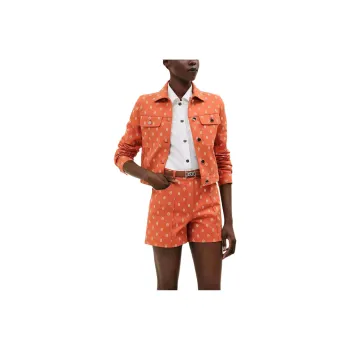 HERMES Denim Jacket Women's Orange