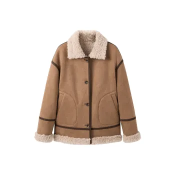 LEDIN Velvet feel Coat Women's Burnt Tea Brown