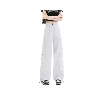 Menglaini Casual Pants Unisex White