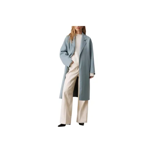 CALVIN prints Coat Europe Version Women's Light Blue