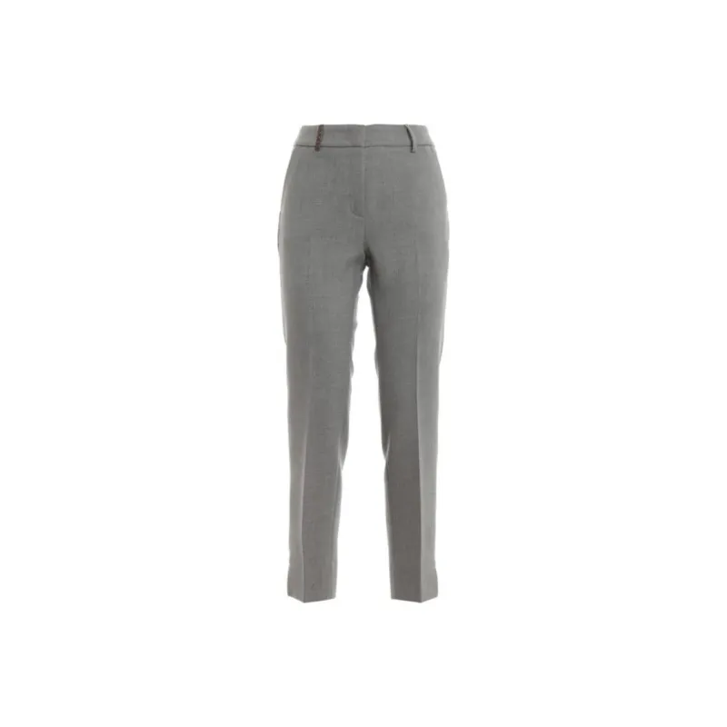 PESERICO Cropped Cigarette Trousers-0