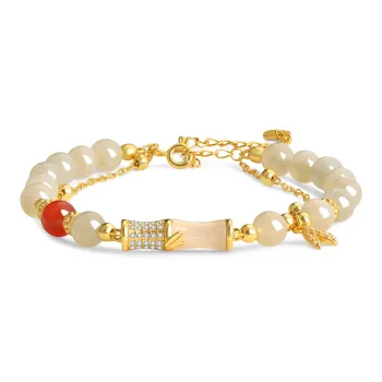Lao Feng Xiang Hetian Jade Bracelets White Jade/Pale Greenish White Jade Women's