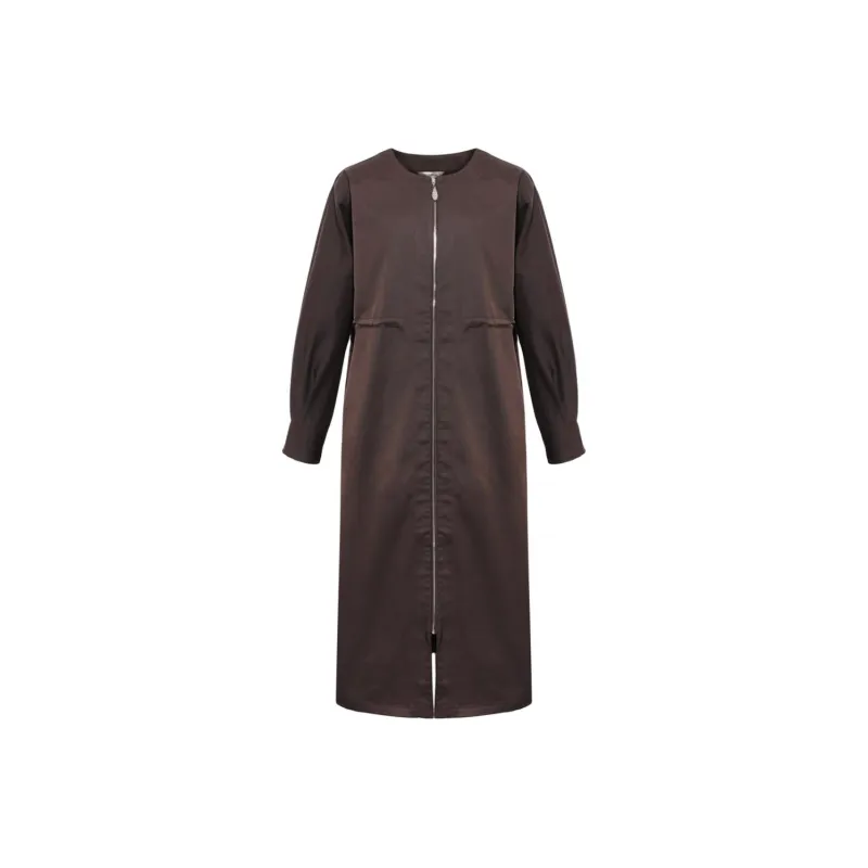 BBLLUUEE Trench Coat Women's Tea Umber Brown-0