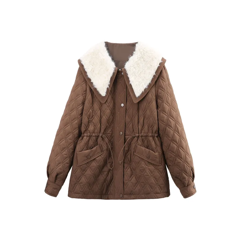 A Paradise For Awakening Puffer Jacket Women's Coffee-0