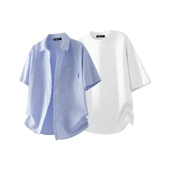 SOIE Shirt Unisex Yellow With White Stripes