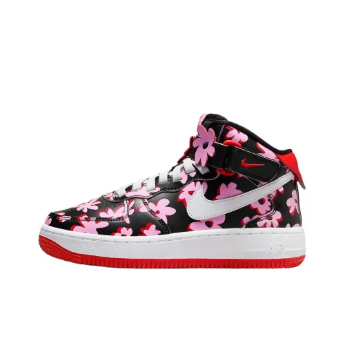 Nike Air Force 1 Cushioning, Wear Resistant High Top Skateboard Shoes Unisex Black Pink