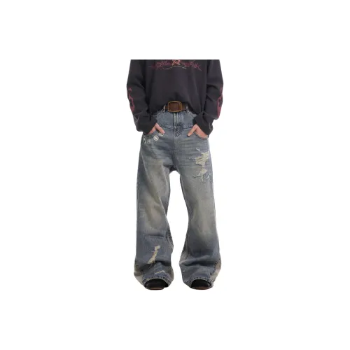 FAWENXIANGZI Jeans Men Vintage Blue 