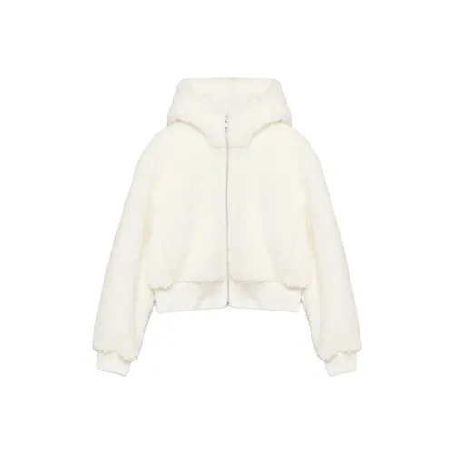 ARITZIA Sunday Best Creme Jacket Velvet-feel Coat Women's Cold Foam White
