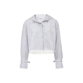 ONLY Cropped Coats Women's Blue Stripes