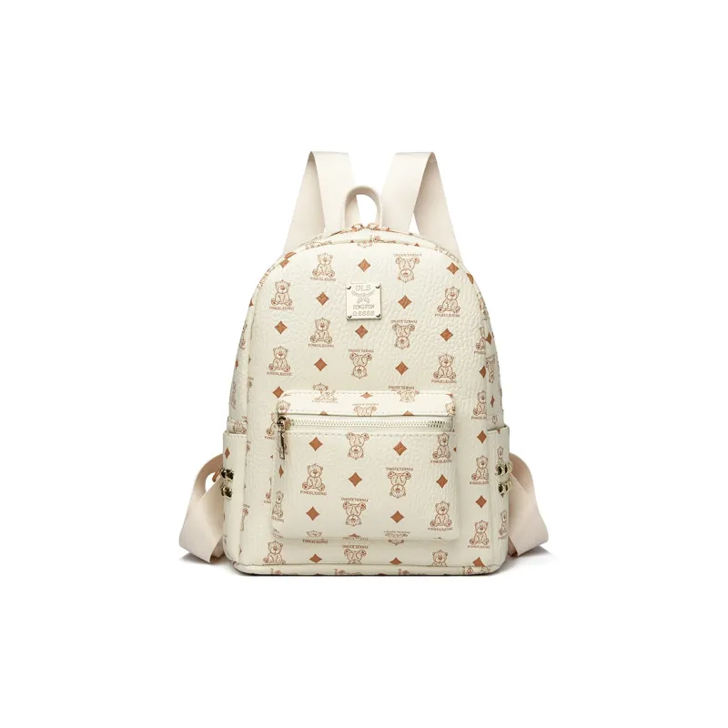 Yalu PU Backpack Regular Unisex Black/Brown/White-14