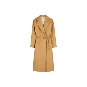 ZARA Leather Jacket Women's Light Camel
