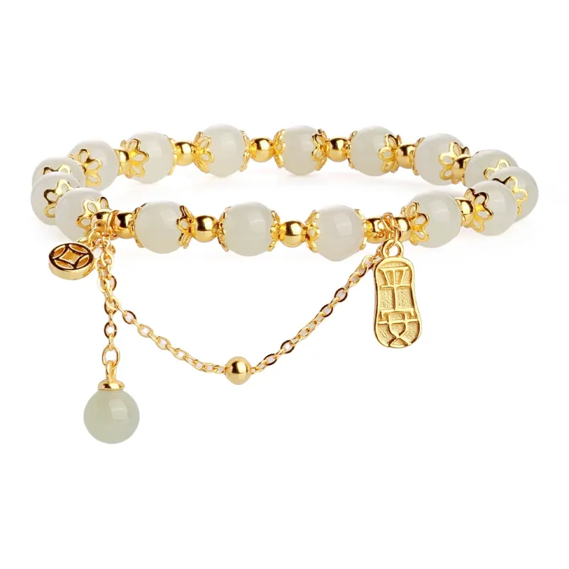 CHINA GOLD Hetian Jade Bracelets Pale Greenish White Jade Women's-0