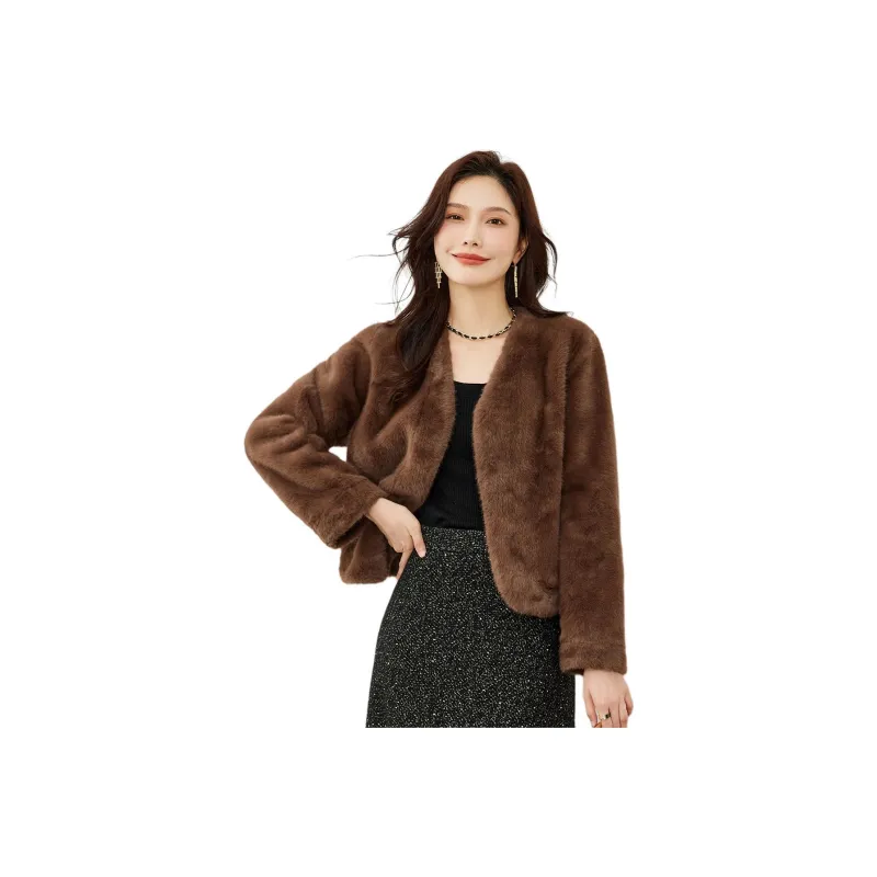 TERRE BLEUE Velvet feel Coat Women's Coffee-0