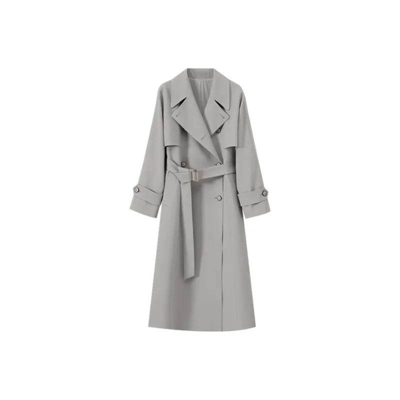 MOSIIMORII Trench Coat Women's Apricot Gray-0