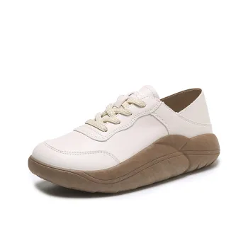 SUPEREDGE Anti Slip Wear Resistant Low Top Casual Shoes Women's Beige