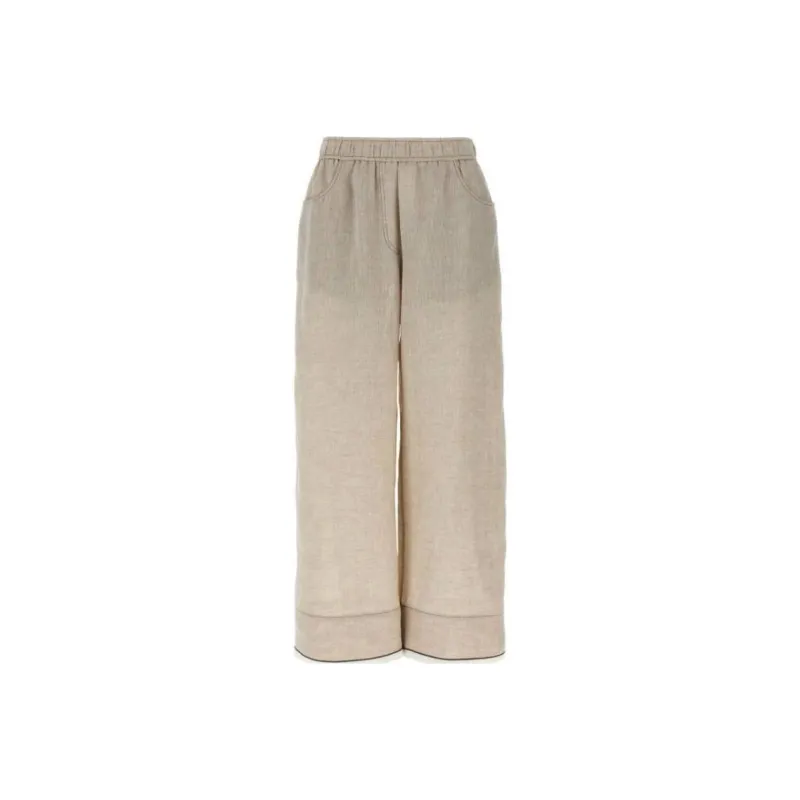 Brunello Cucinelli Elasticated Waistband Straight Leg Trousers-0