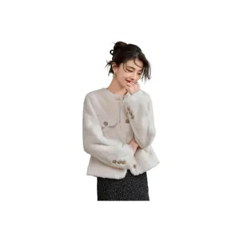 CARBAMMI Velvet feel Coat Women's White